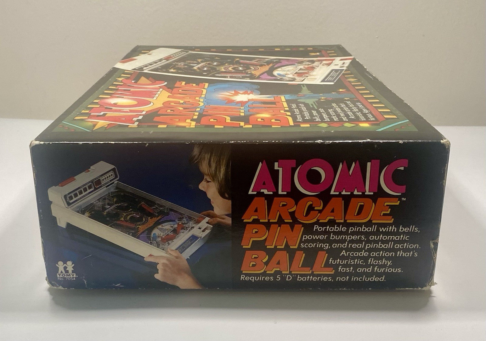 Vintage 1979 TOMY Atomic Arcade Tabletop Pinball Machine In Box, Needs Repair