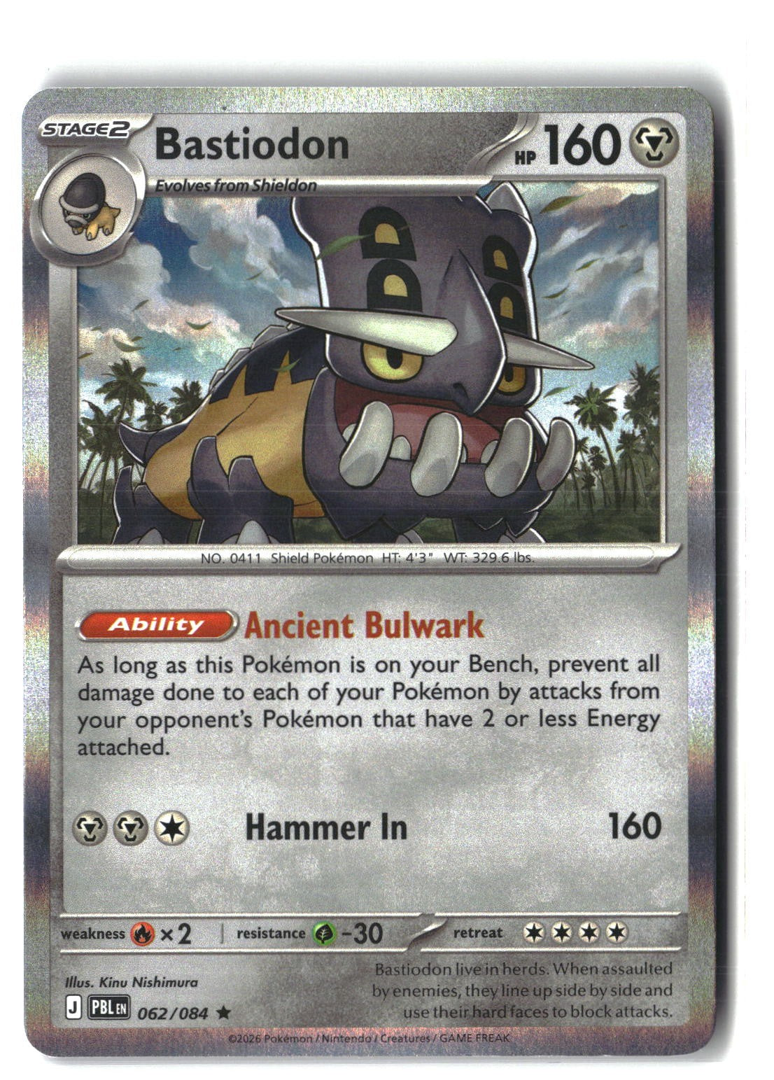 Bastiodon Holofoil NM (Pitch Black 062/084)