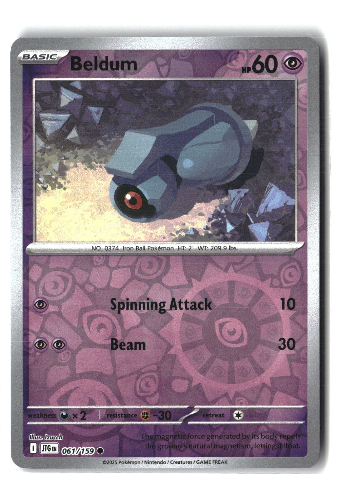 Beldum Reverse Holofoil NM (Journey Together 061/159)