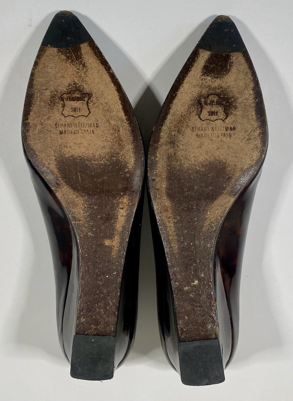 STUART WEITZMAN Women Size 10 M Shoes Brown Almond Toe Leather Sole