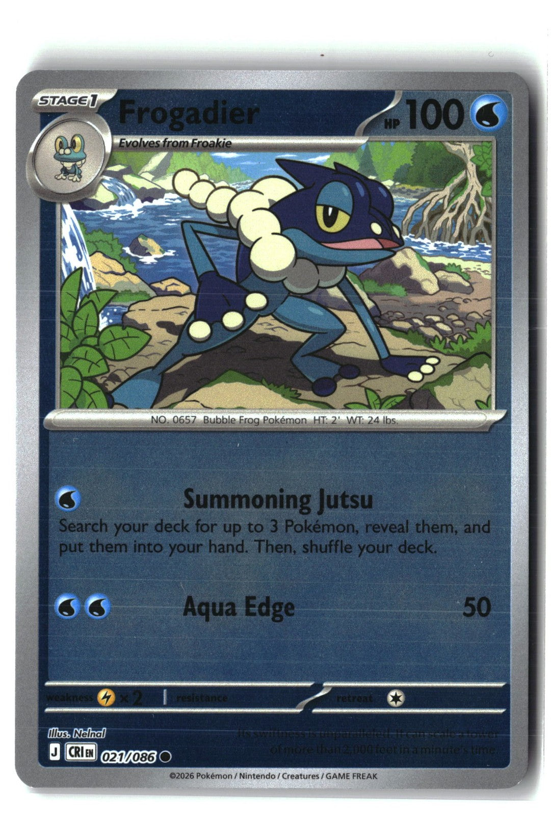 Frogadier Reverse Holofoil NM (Chaos Rising 021/086)