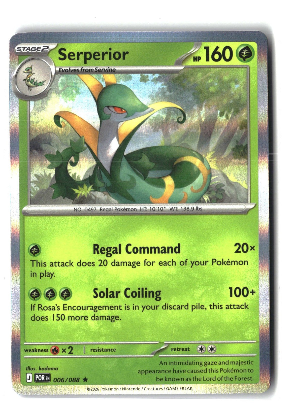 Serperior Holofoil NM (Perfect Order 006/088)