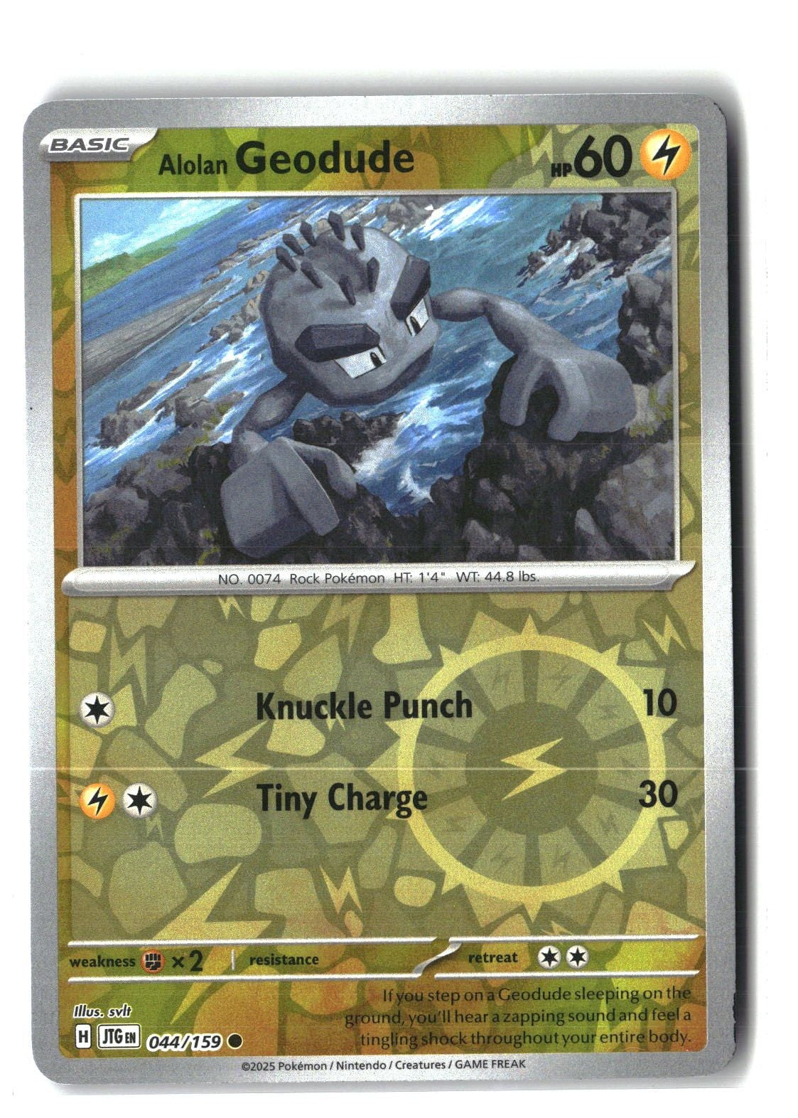 Alolan Geodude Reverse Holofoil NM (Journey Together 044/159)