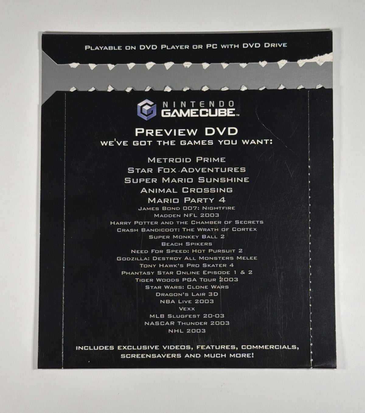 Nintendo GameCube Preview DVD Promo PreLaunch Promotion disc Tested & Working