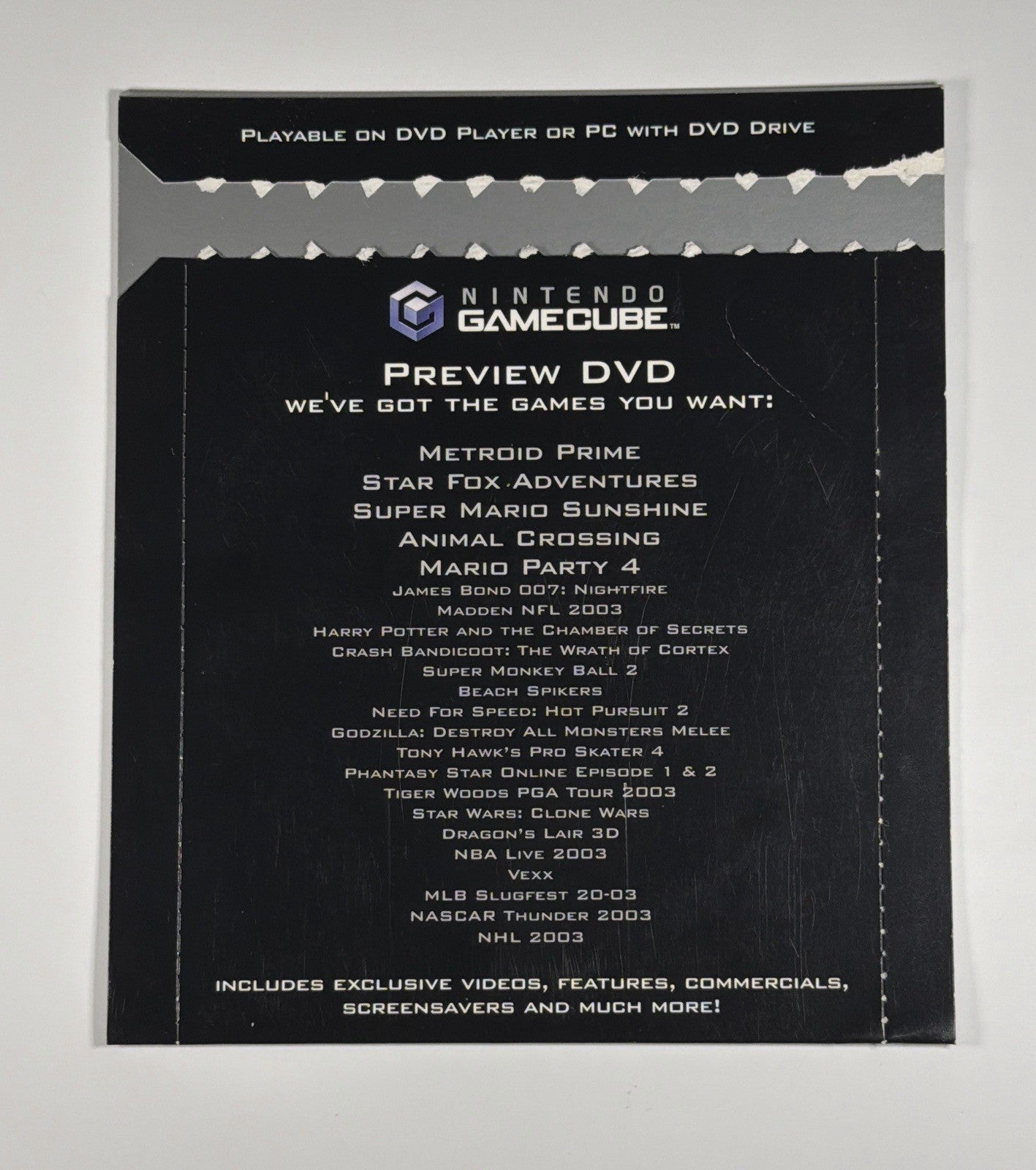 Nintendo GameCube Preview DVD Promo PreLaunch Promotion disc Tested & Working
