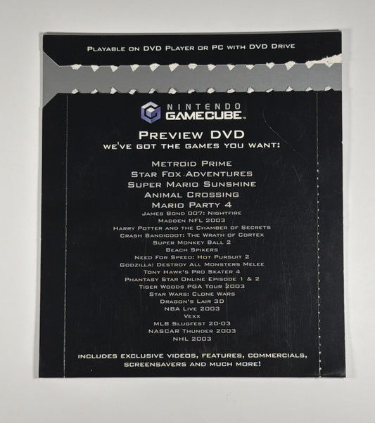 Nintendo GameCube Preview DVD Promo PreLaunch Promotion disc Tested & Working