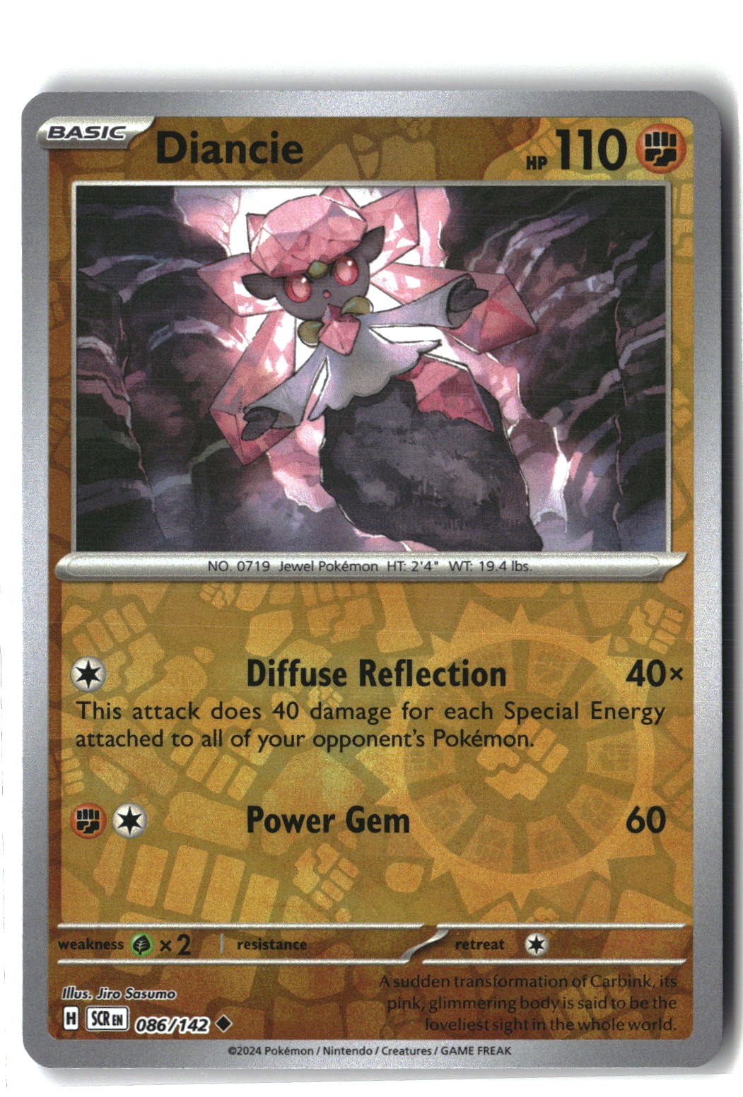 Diancie Reverse Holofoil NM (Stellar Crown 086/142)