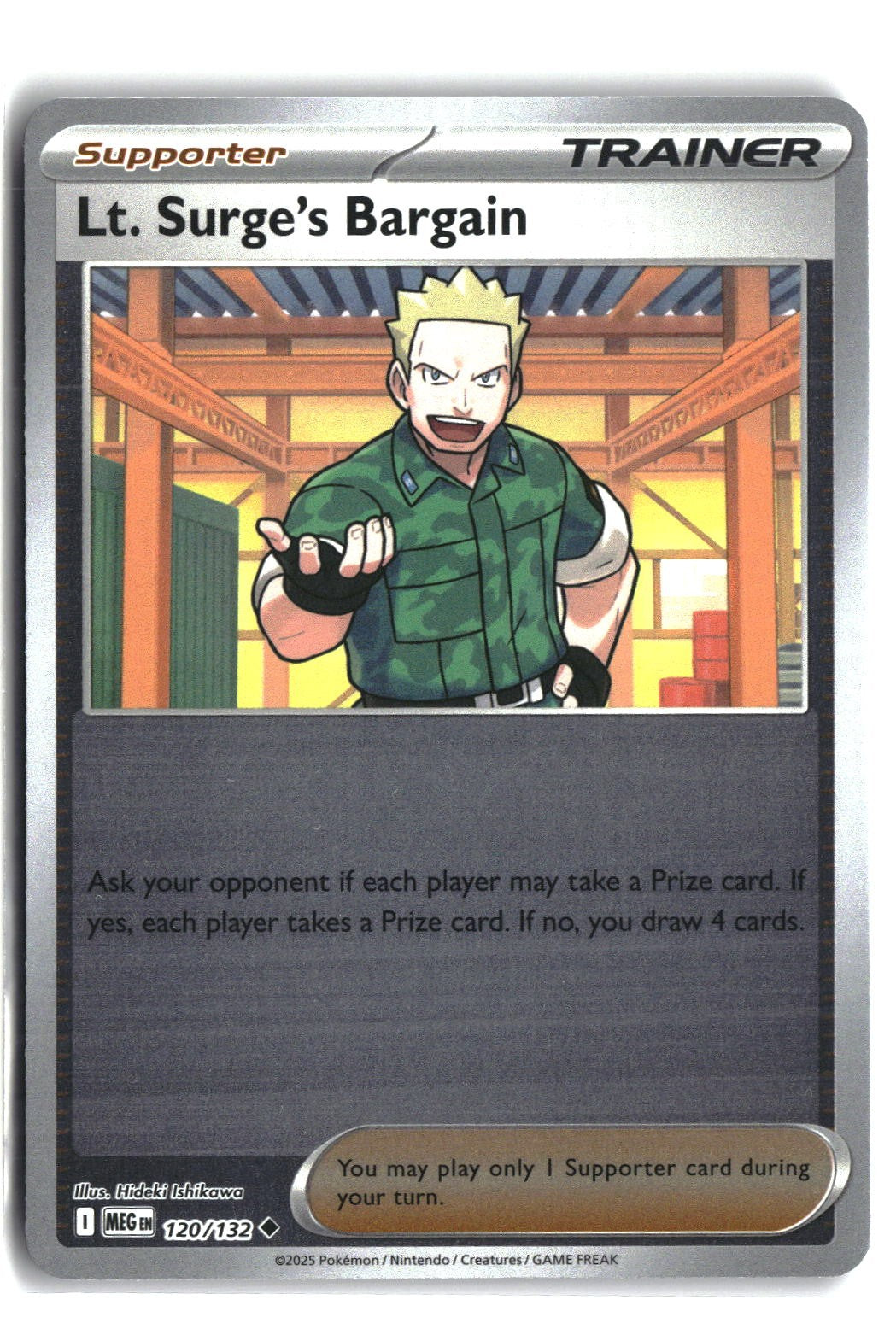 Lt. Surge's Bargain Reverse Holofoil NM (Mega Evolution 120/132)