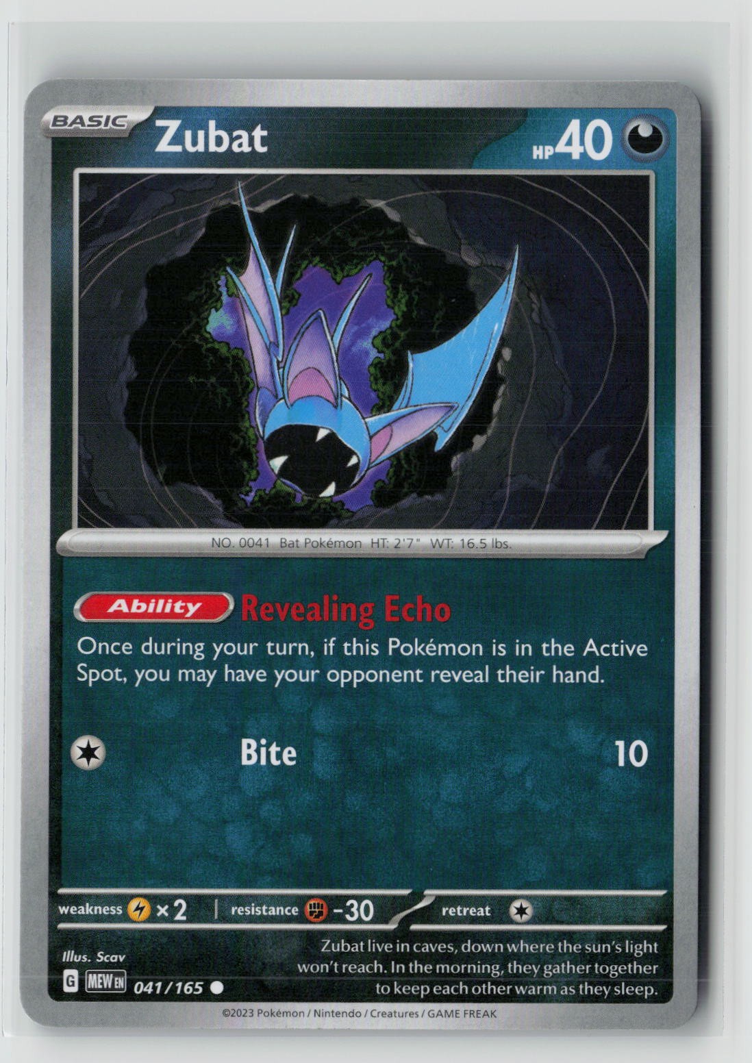 Zubat (SV: Scarlet & Violet 151 041/165) NM
