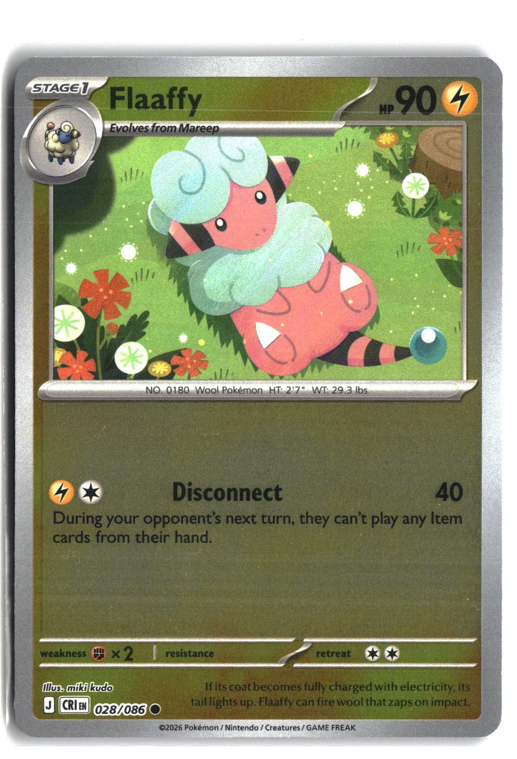 Flaaffy Reverse Holofoil NM (Chaos Rising 028/086)