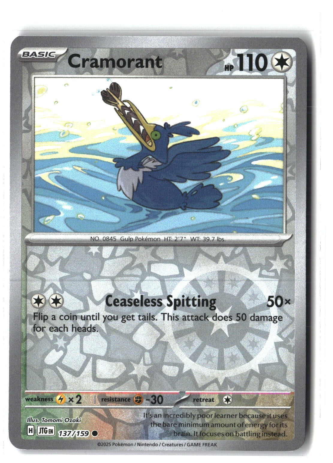 Cramorant Reverse Holofoil NM (Journey Together 137/159)