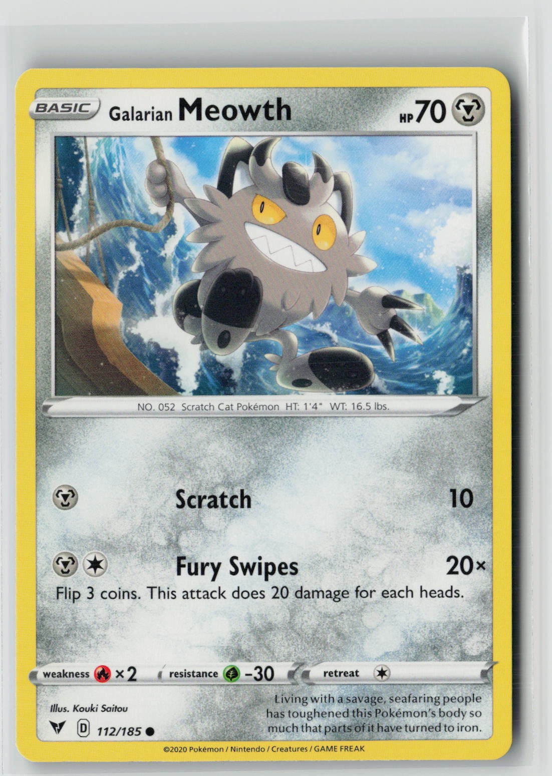 Galarian Meowth (SWSH04: Vivid Voltage 112/185) NM