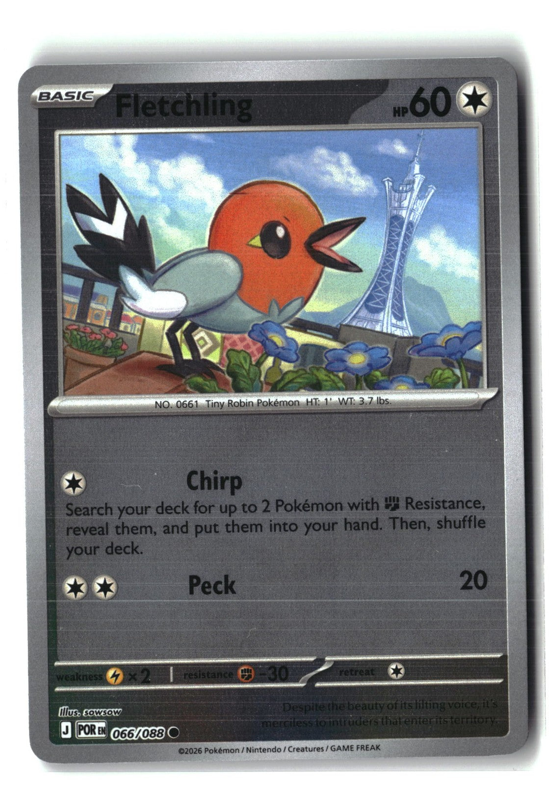 Fletchling Reverse Holofoil NM (Perfect Order 066/088)