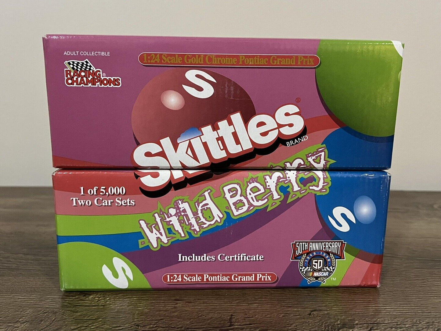 NASCAR Skittles Wild Berry 2 Car Set 1:24 Scale