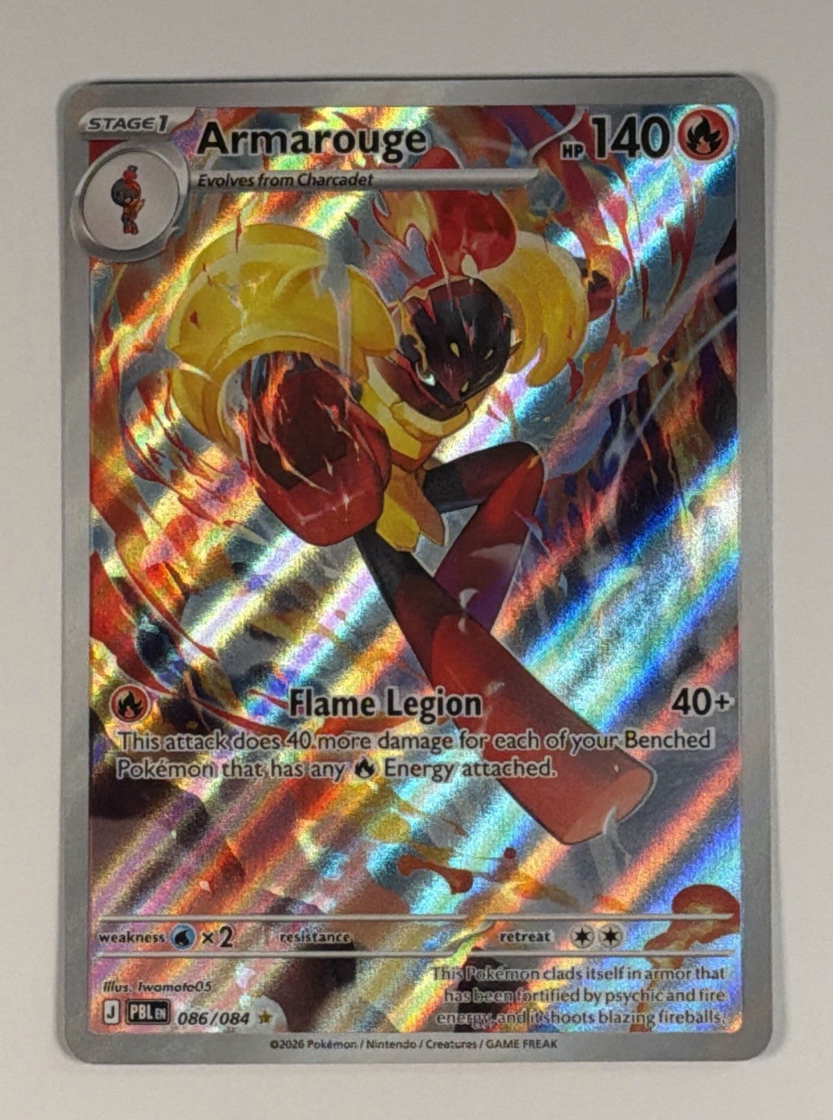 Pokémon TCG Armarouge 86/84 Pitch Black Illustration Rare NM Near Mint