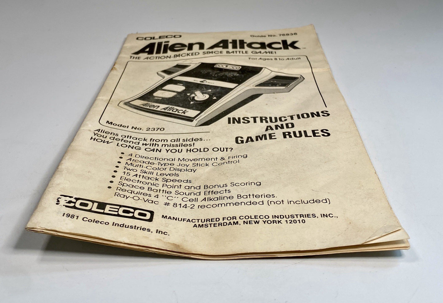 Vintage Alien Attack Electronic Handheld Game Complete w/ Box & Manual Tested