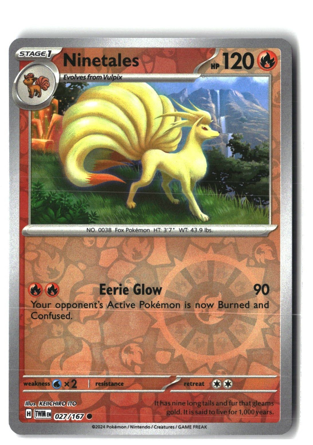 Ninetales Reverse Holofoil NM (Twilight Masquerade 027/167)