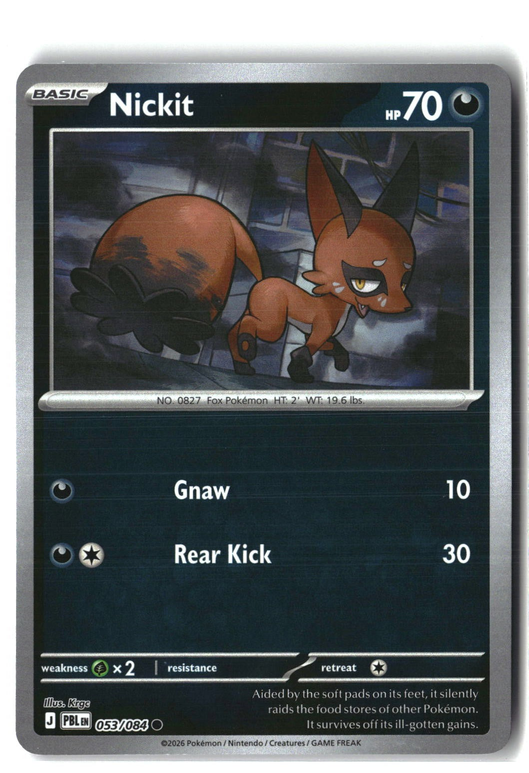 Nickit Reverse Holofoil NM (Pitch Black 053/084)