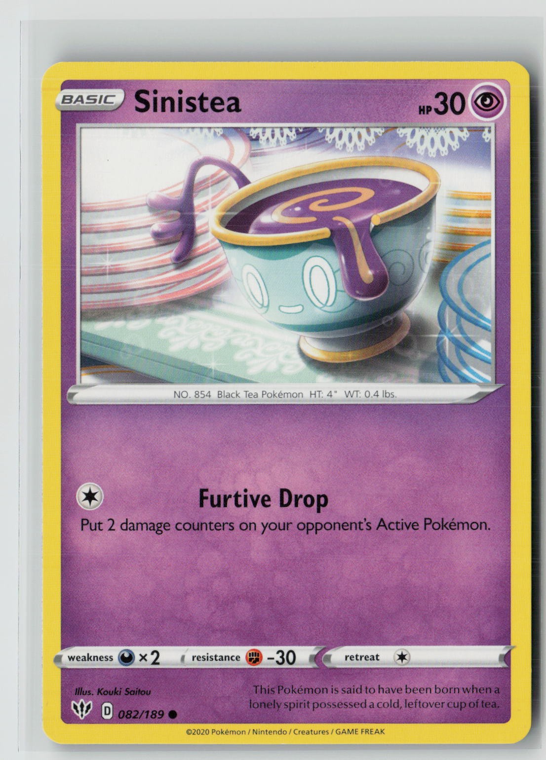 Sinistea (SWSH03: Darkness Ablaze 082/189) NM
