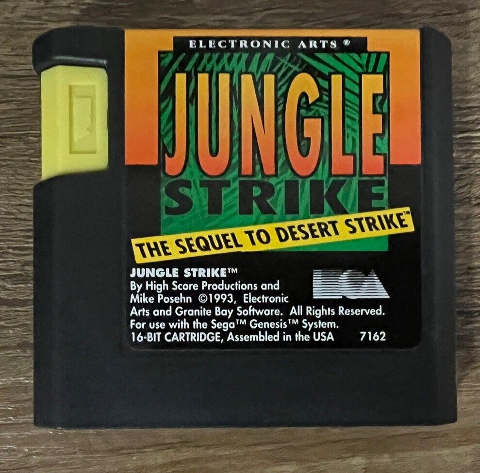 Jungle Strike (Sega Genesis, 1993) Authentic Game CIB Tested