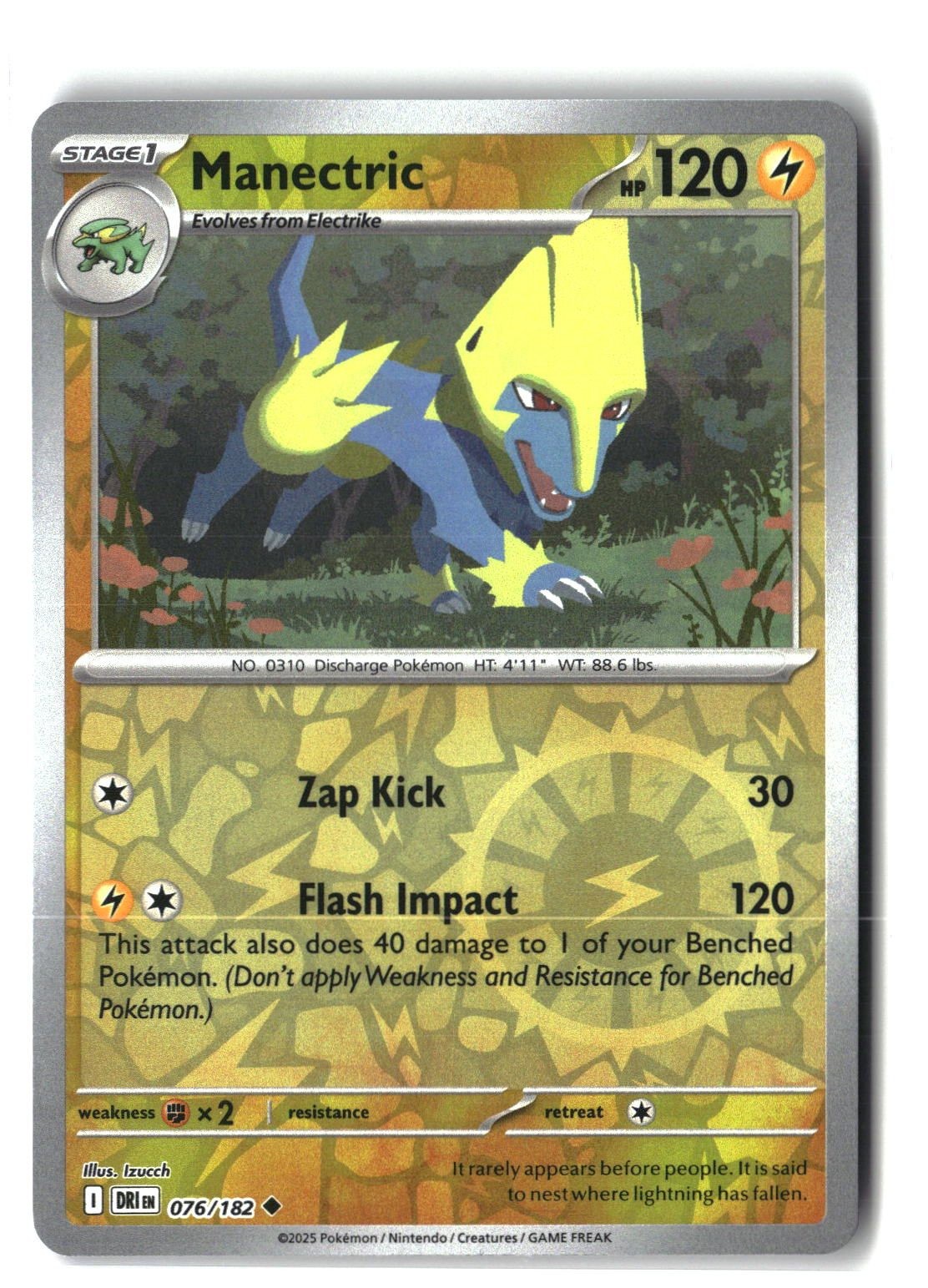 Manectric Reverse Holofoil NM (Destined Rivals 076/182)