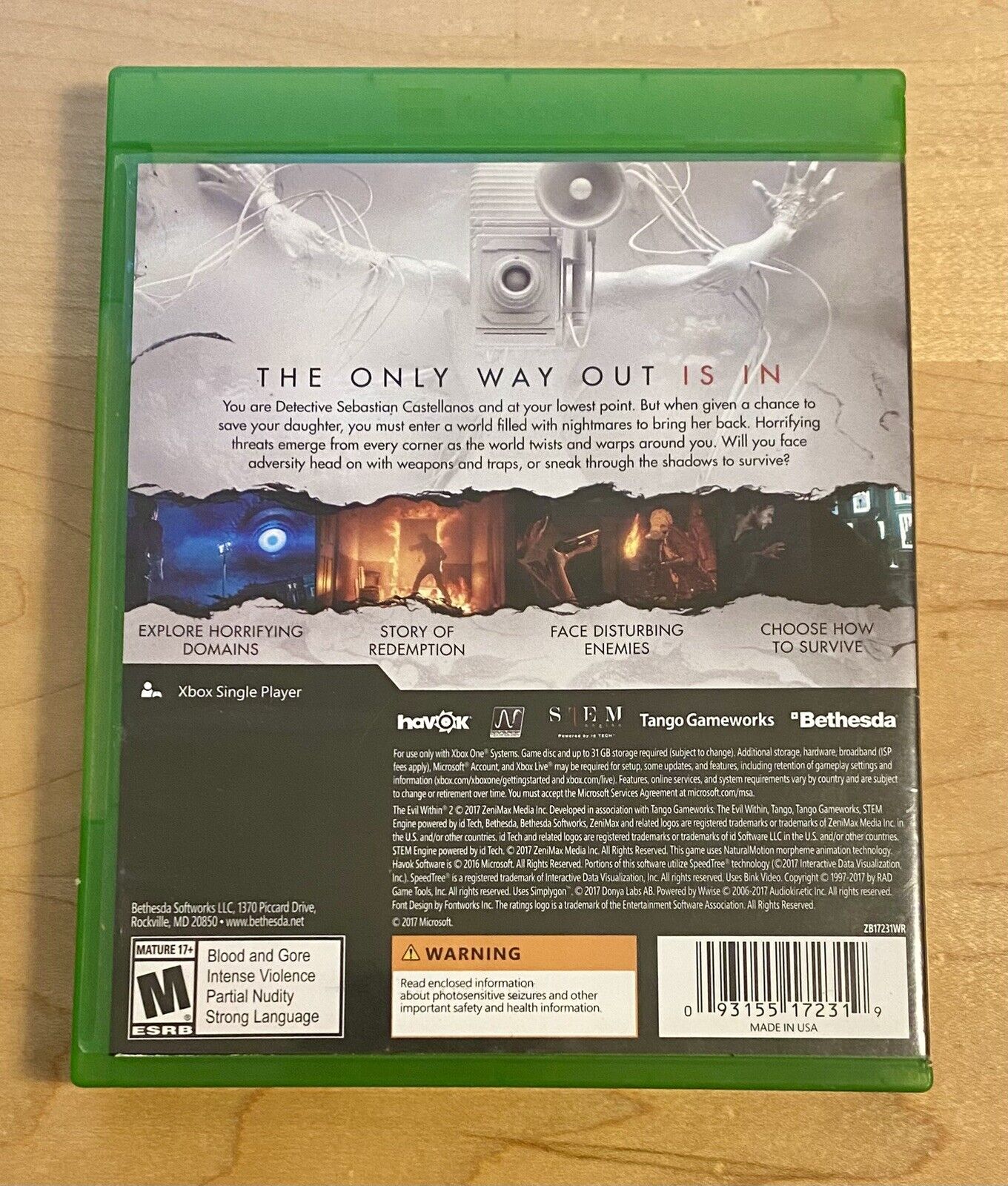 The Evil Within 2 (Microsoft Xbox One, 2017) Complete, CIB