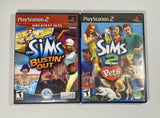The Sims Bundle: Busting’ Out & Sims 2 Pets (Sony Playstation 2) Both CIB & Work