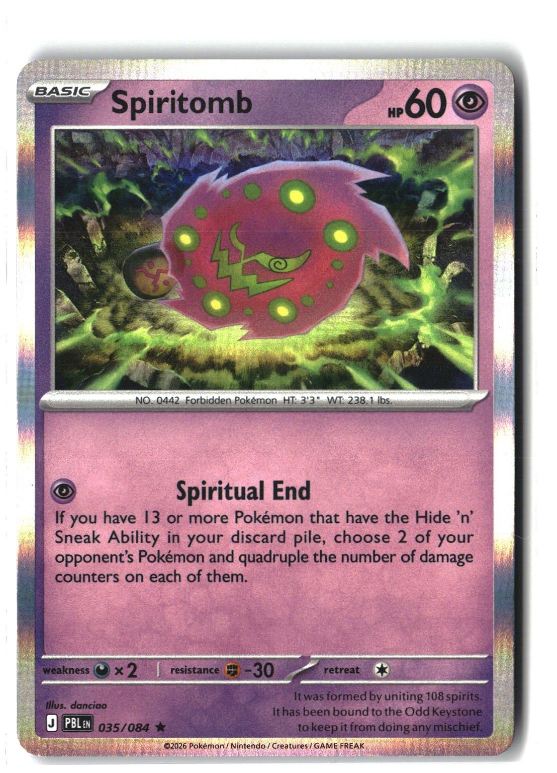 Spiritomb Holofoil NM (Pitch Black 035/084)