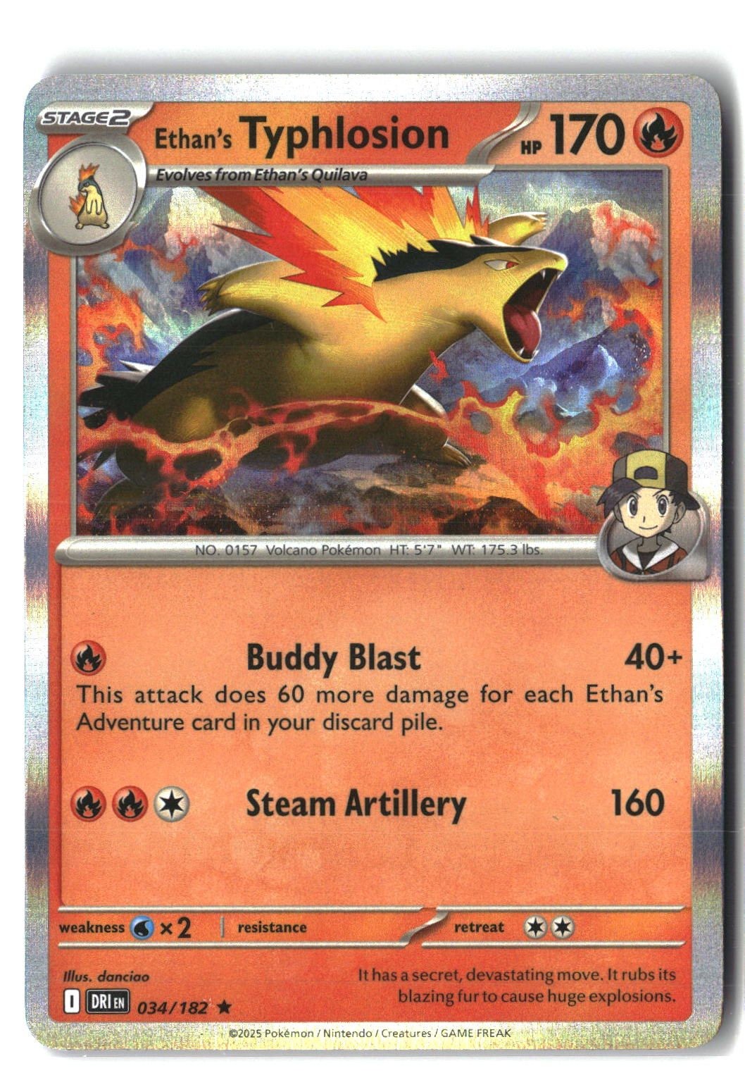 Ethan's Typhlosion Holofoil NM (Destined Rivals 034/182)