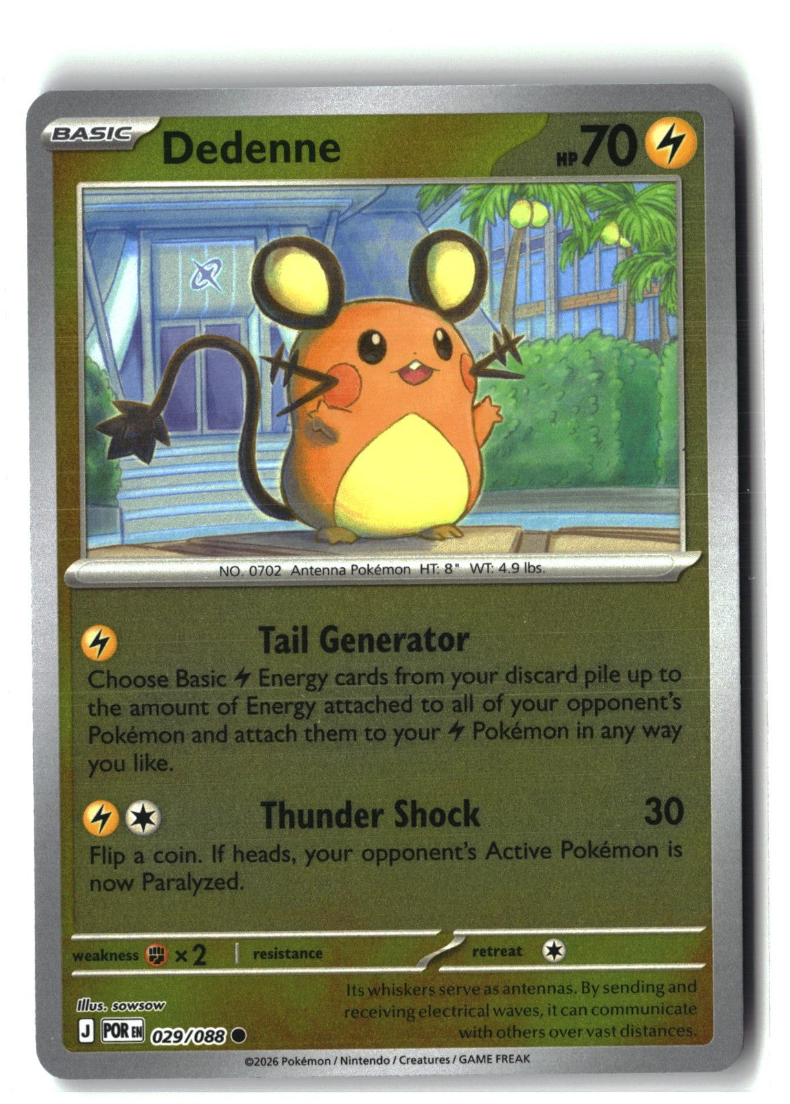 Dedenne Reverse Holofoil NM (Perfect Order 029/088)