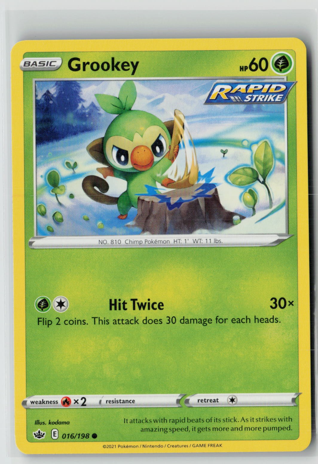 Grookey (SWSH06: Chilling Reign 016/198) NM