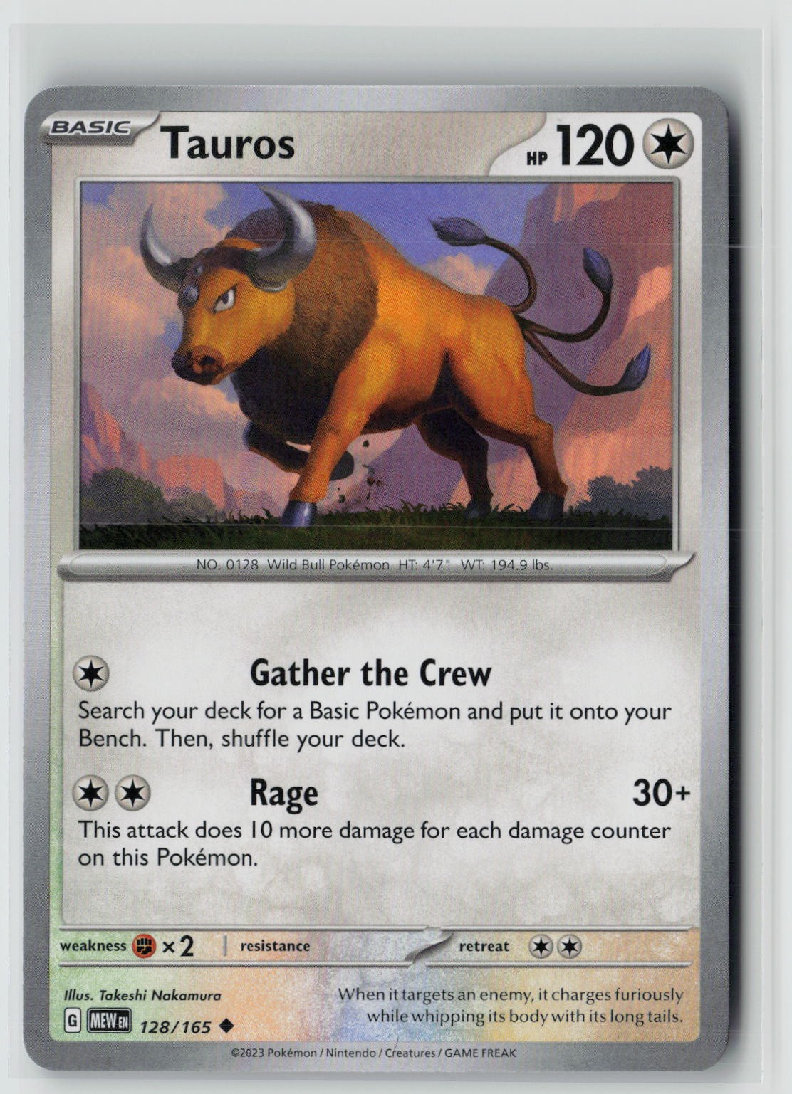 Tauros (SV: Scarlet & Violet 151 128/165) NM