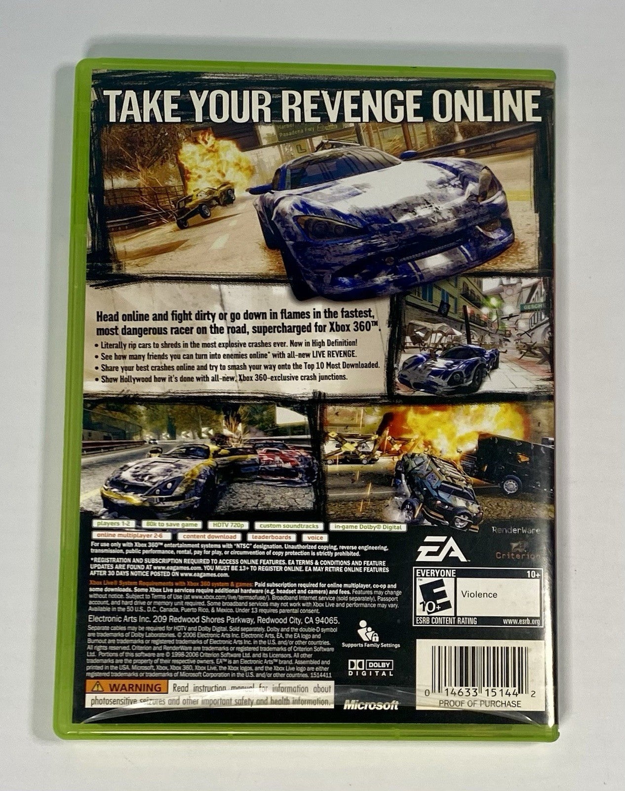 Burnout: Revenge (Microsoft Xbox 360, 2006) Complete CIB W/ Manual, Tested