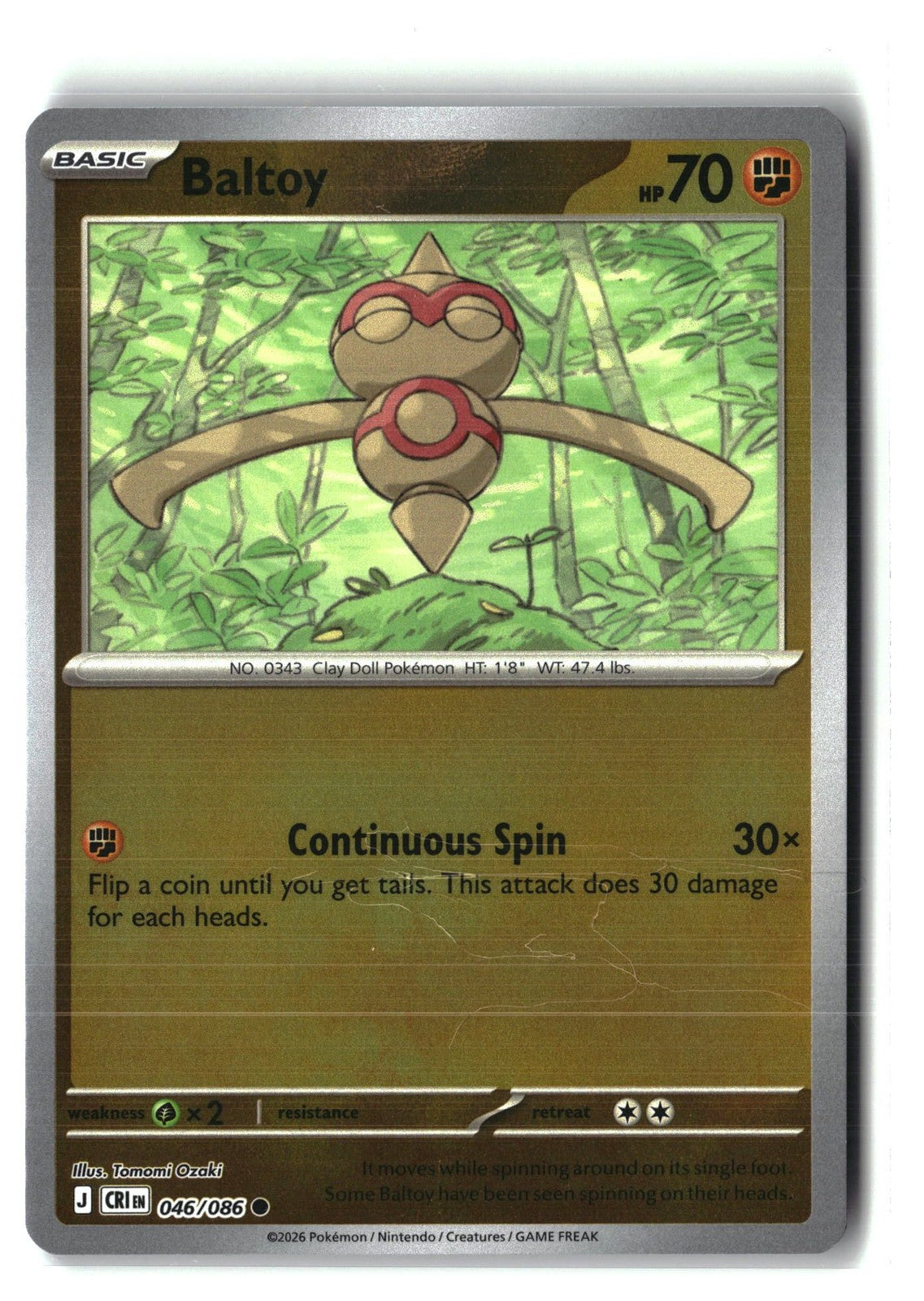 Baltoy Reverse Holofoil NM (Chaos Rising 046/086)