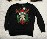 Disney Minnie Mouse Christmas Sweater Adult Size 2 Womens Black Sweater