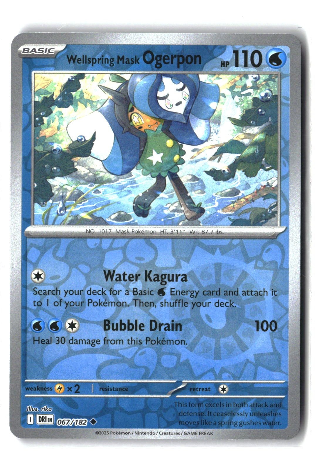 Wellspring Mask Ogerpon Reverse Holofoil NM (Destined Rivals 067/182)
