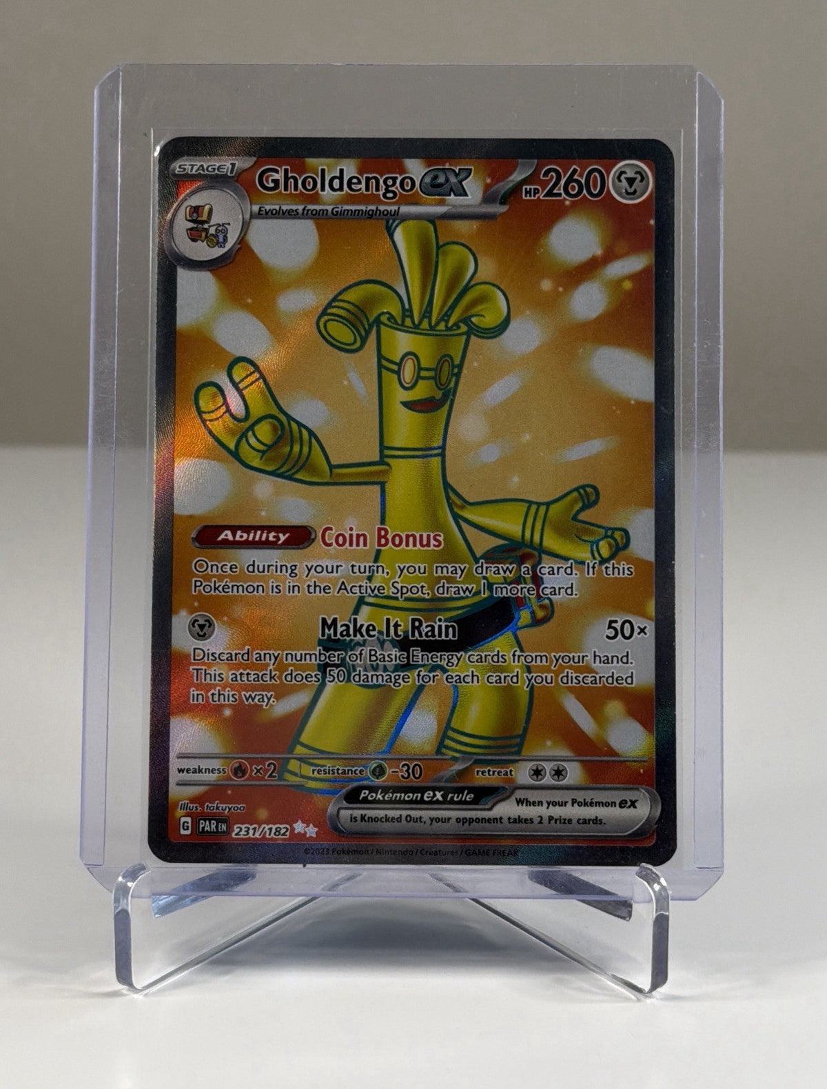 Gholdengo ex 231/182 Ultra Rare Paradox Rift Pokemon TCG Holo Near Mint NM