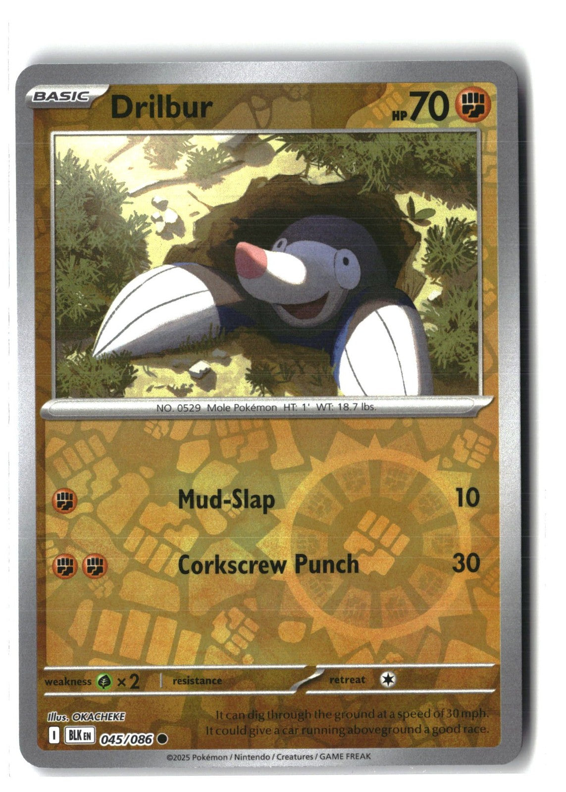 Drilbur Reverse Holofoil NM (SV: Black Bolt 045/086)