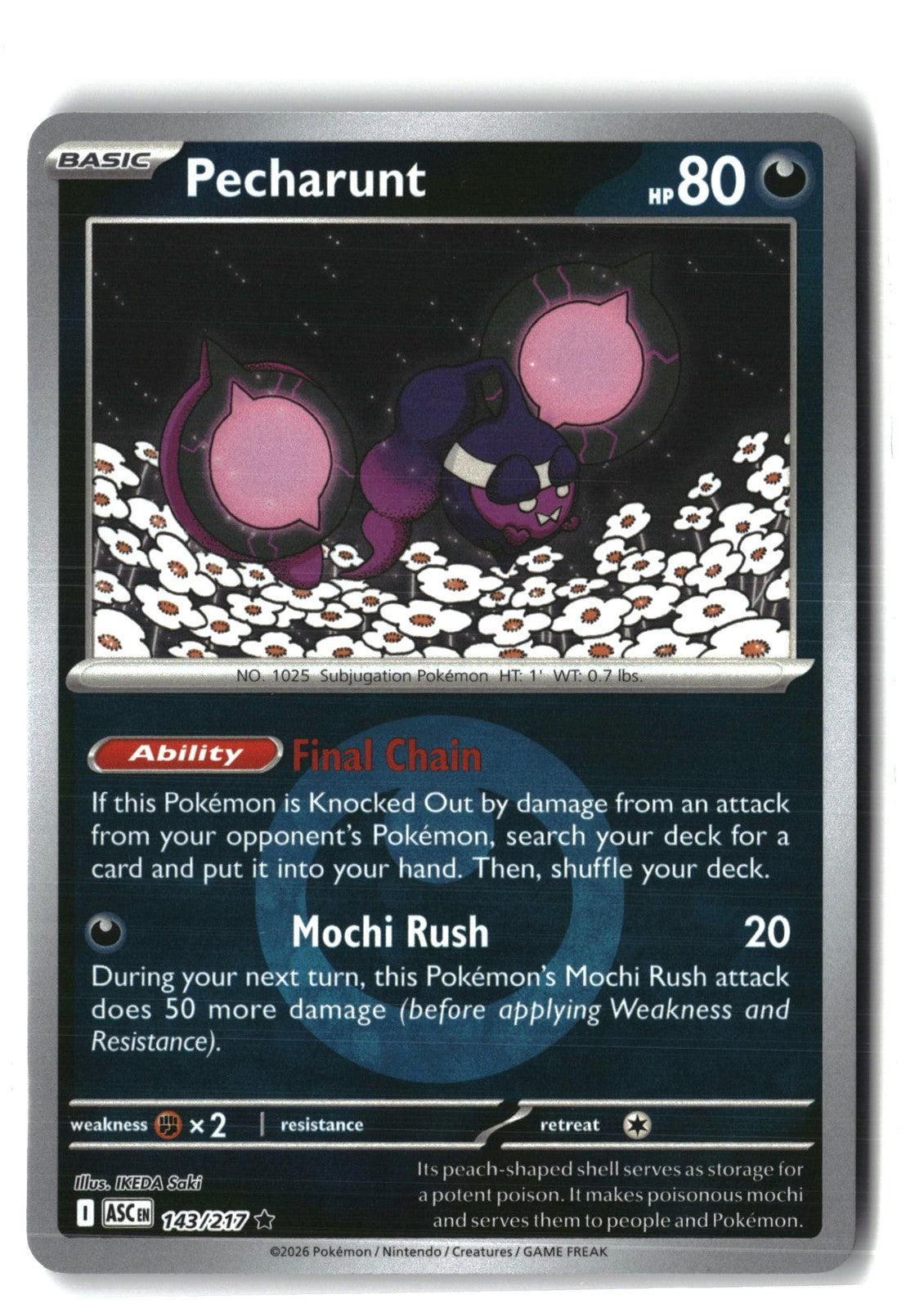 Pecharunt (Energy Symbol Pattern) Reverse Holofoil NM (ME: Ascended... 143/217)