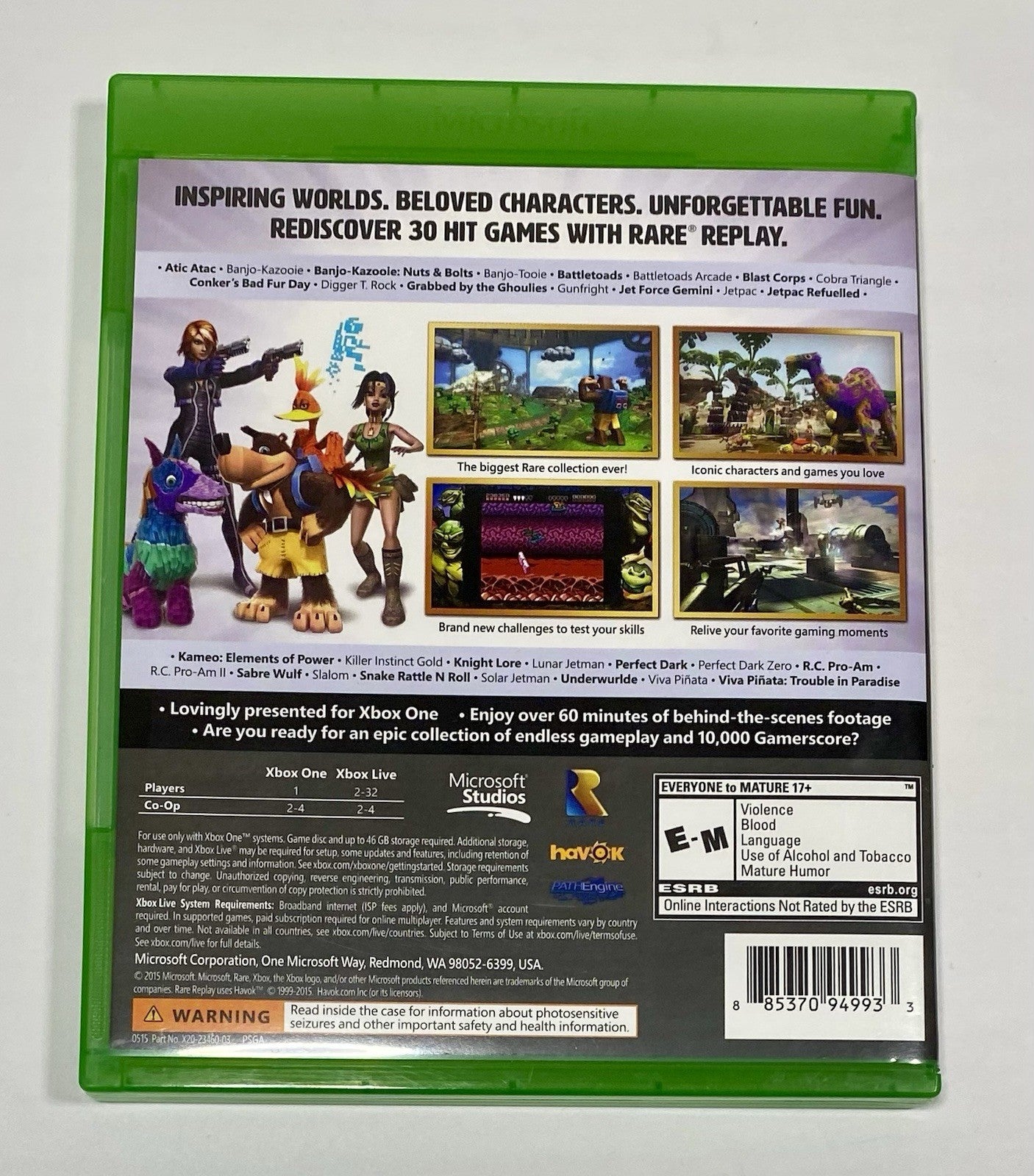 Rare Replay (Microsoft Xbox One, 2015) Great Condition