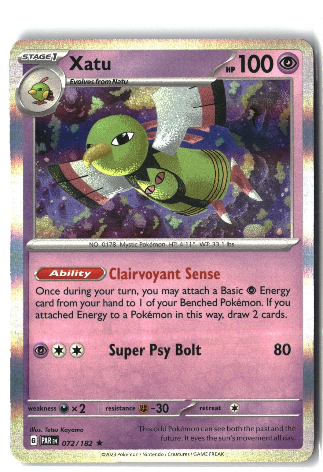 Xatu Holofoil NM (Paradox Rift 072/182)