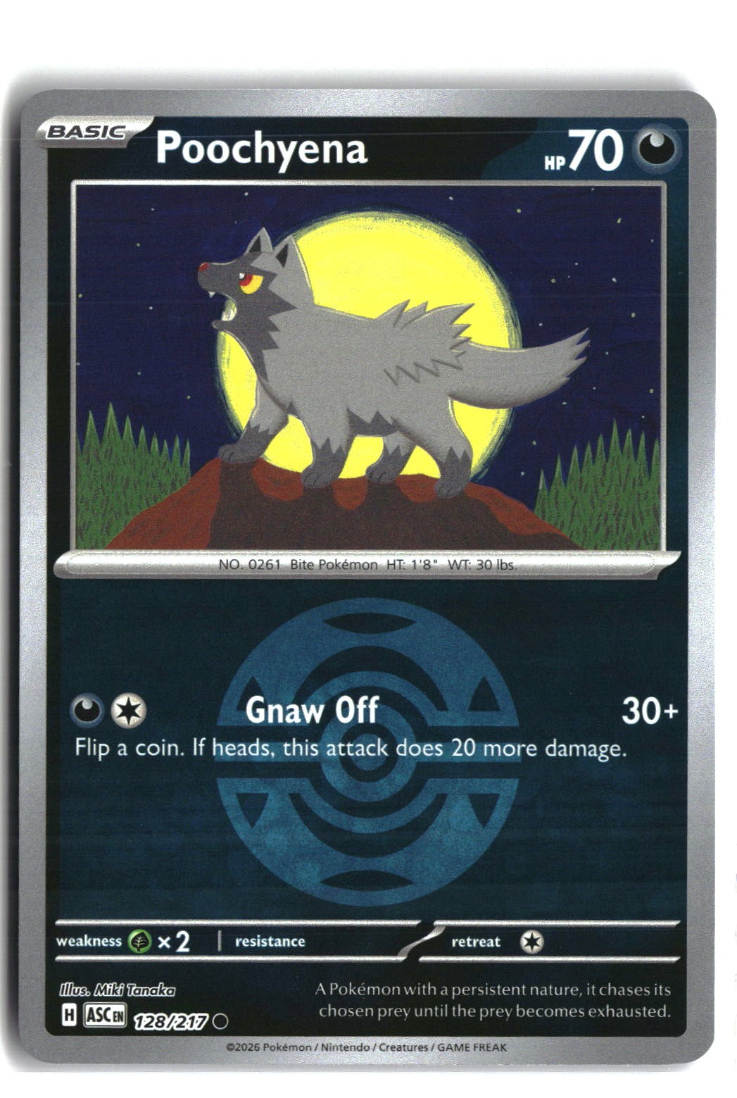 Poochyena (Dusk Ball) Reverse Holofoil NM (ME: Ascended Heroes 128/217)