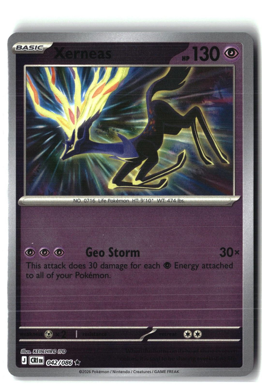 Xerneas Reverse Holofoil NM (Chaos Rising 042/086)