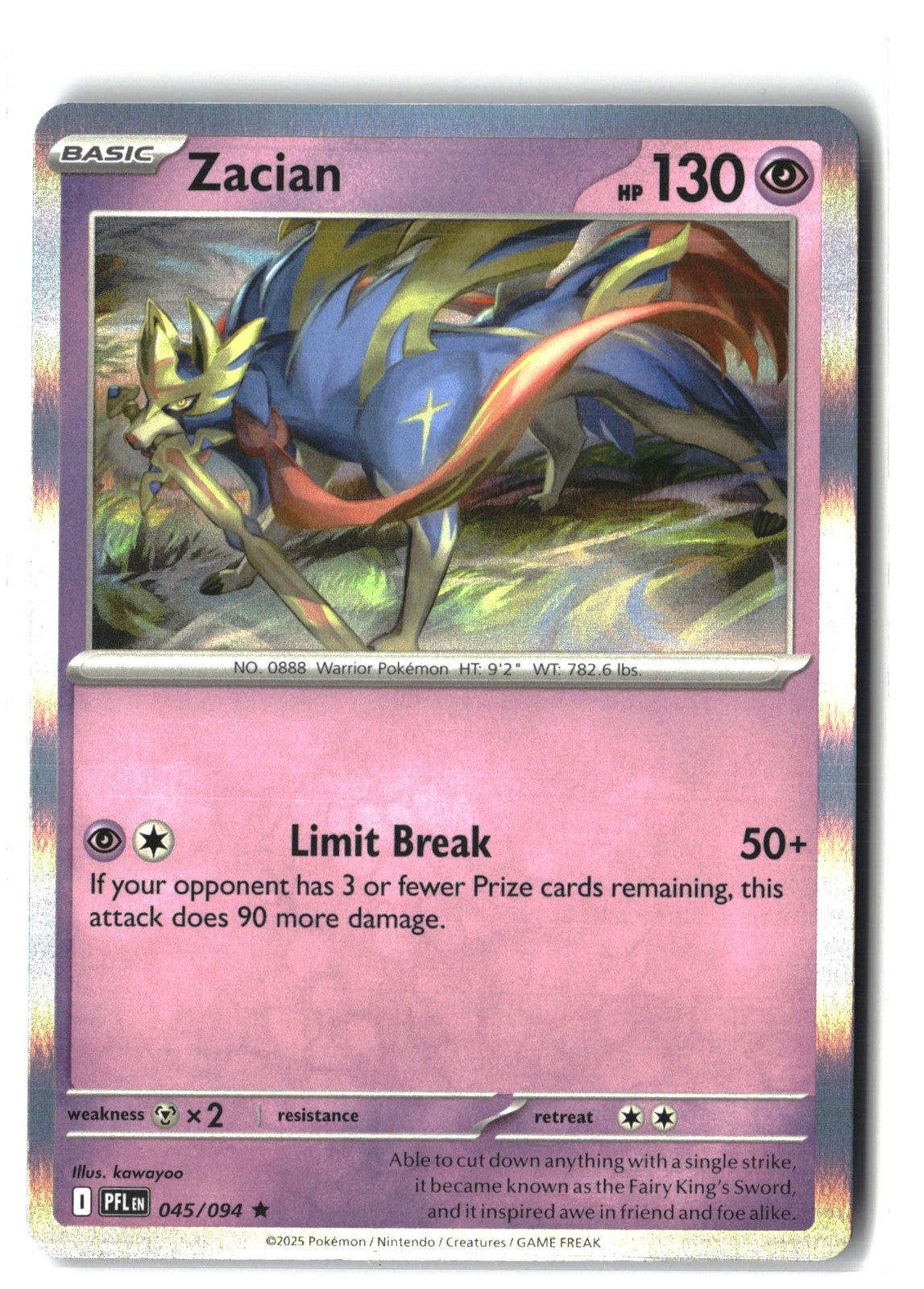 Zacian Holofoil NM (Phantasmal Flames 045/094)