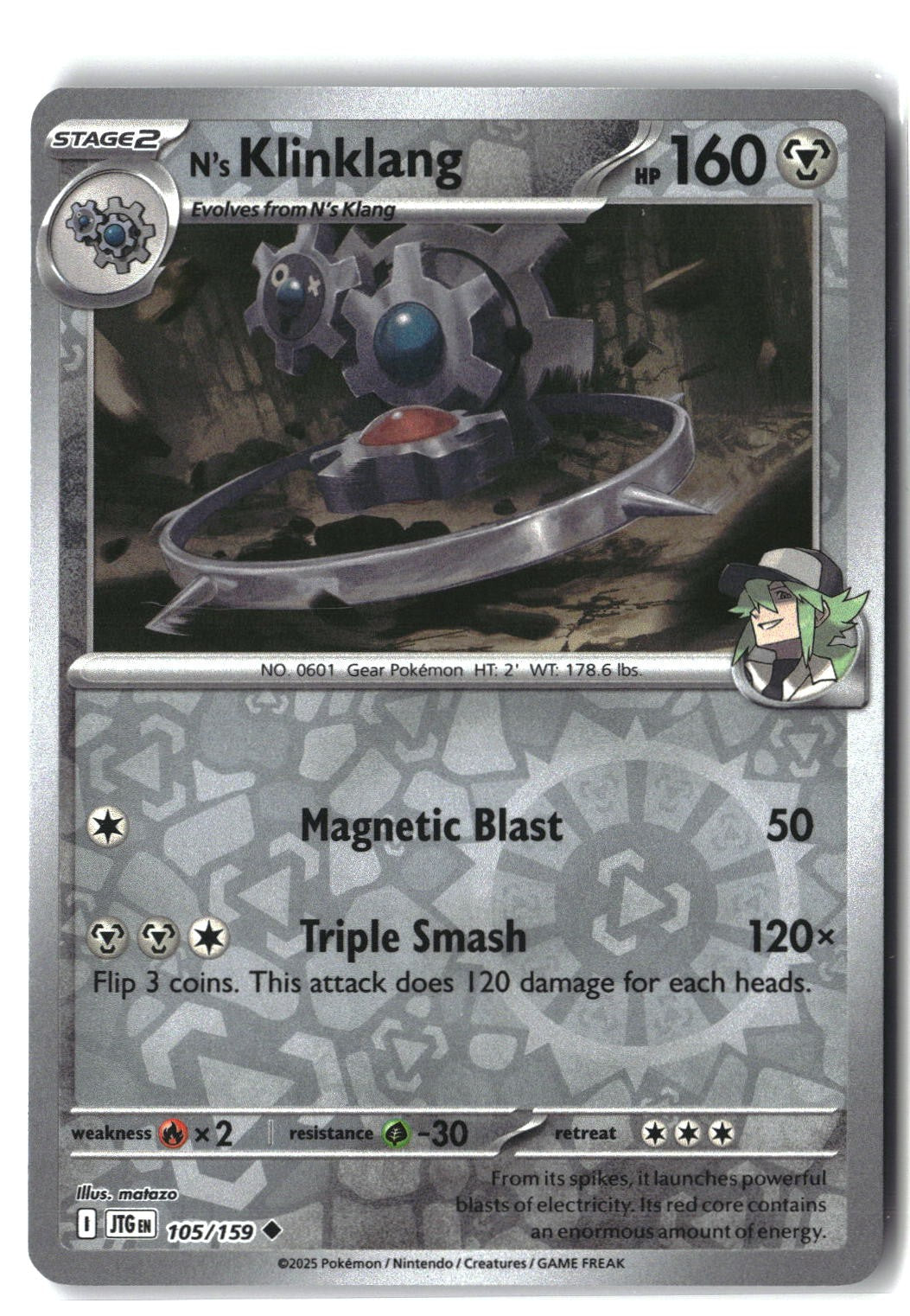 N's Klinklang Reverse Holofoil NM (Journey Together 105/159)