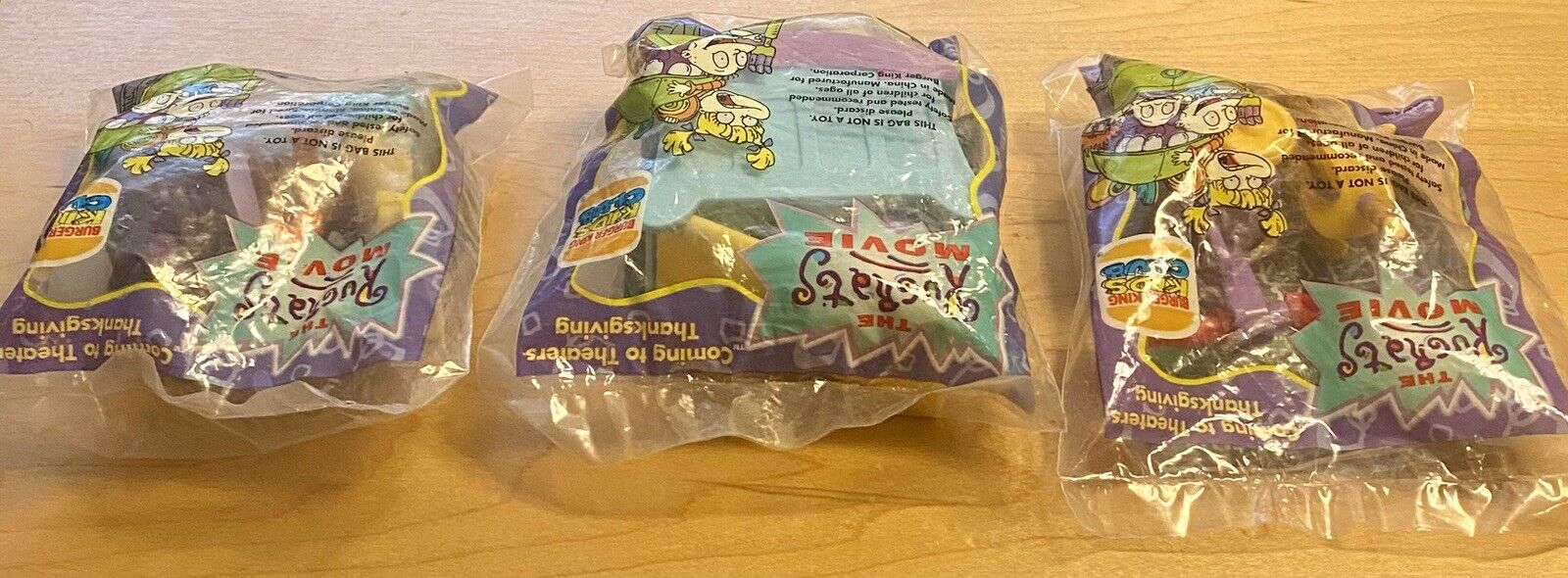 Set of 3 The Rugrats Movie Nickelodeon Burger King Kids Club Toys 1998