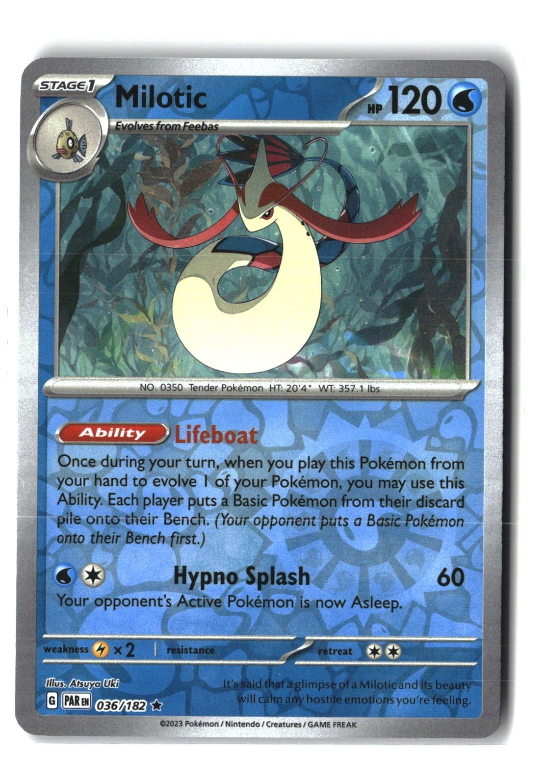 Milotic Reverse Holofoil NM (Paradox Rift 036/182)