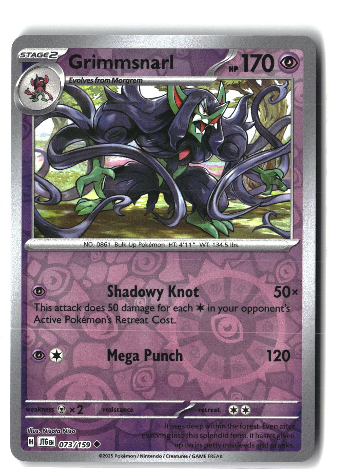 Grimmsnarl Reverse Holofoil NM (Journey Together 073/159)