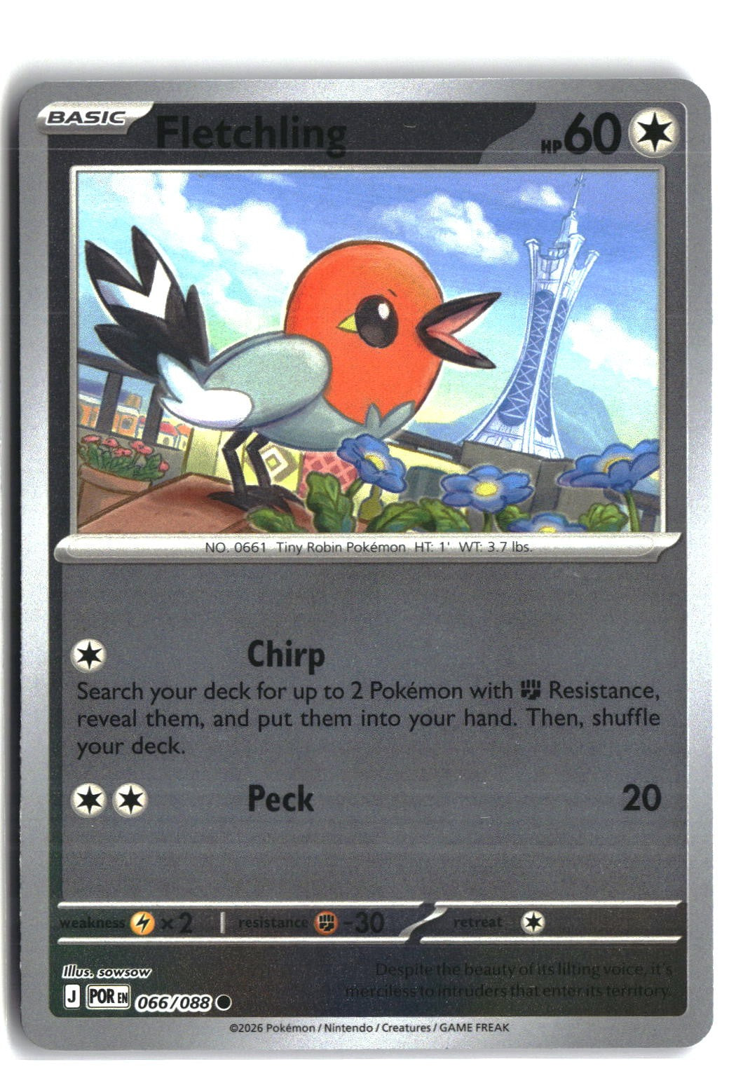 Fletchling Reverse Holofoil NM (Perfect Order 066/088)