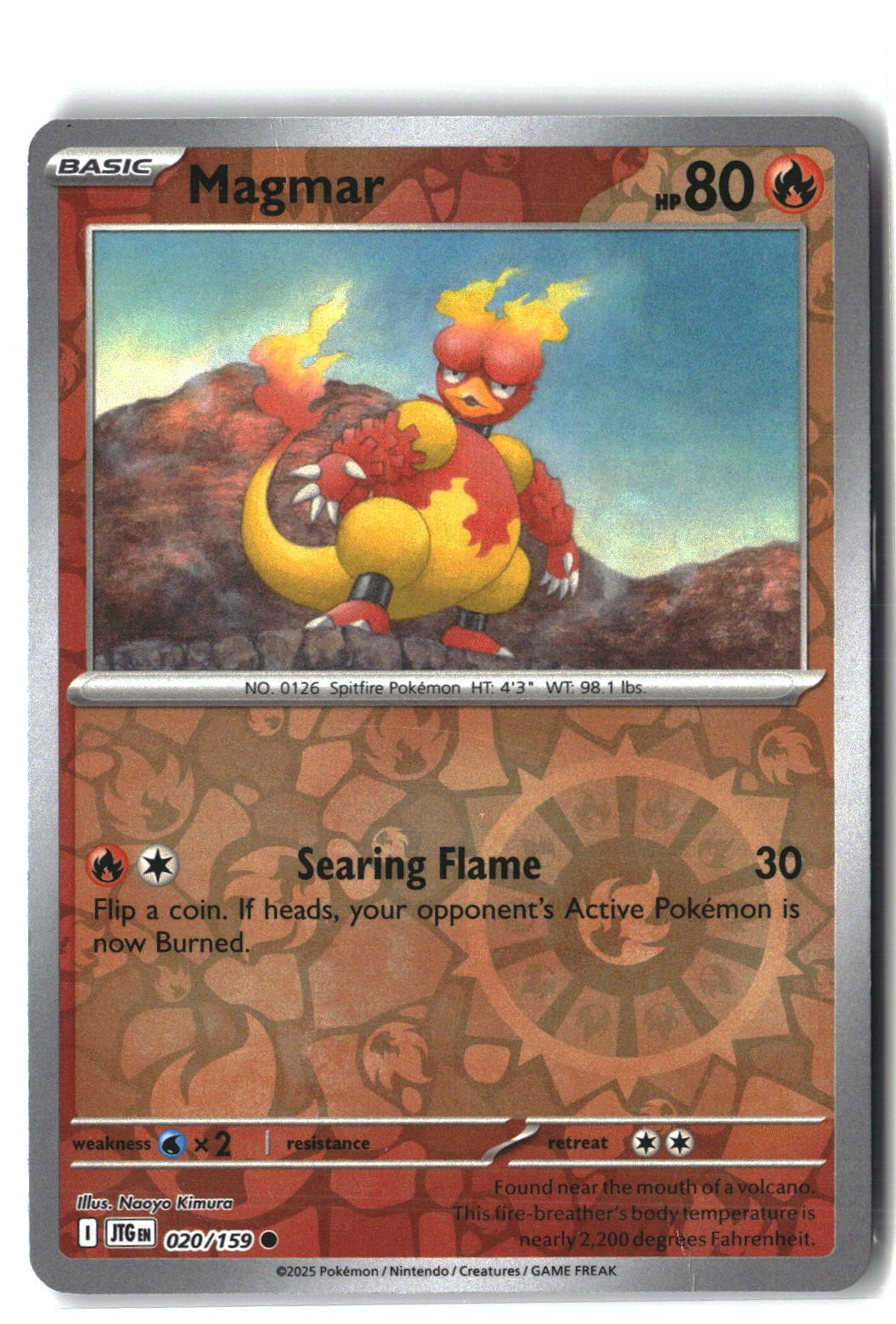 Magmar Reverse Holofoil NM (Journey Together 020/159)